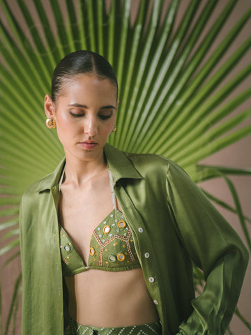 Green Satin Shirt
