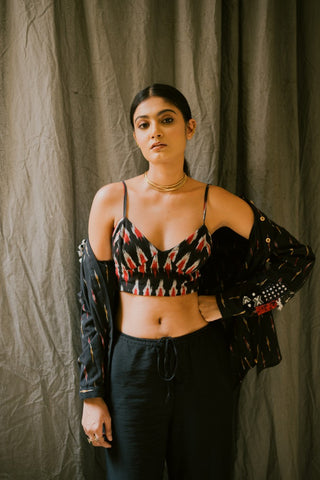 Black Ikat Bustier