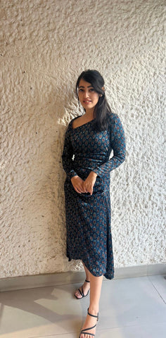 Neeli Ajrakh Dress
