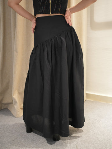 Black linen skirt