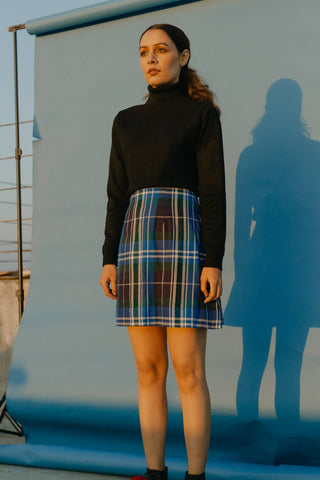 Blue Check Skirt