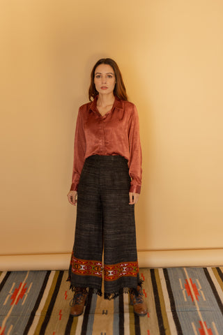 Rust Satin Shirt
