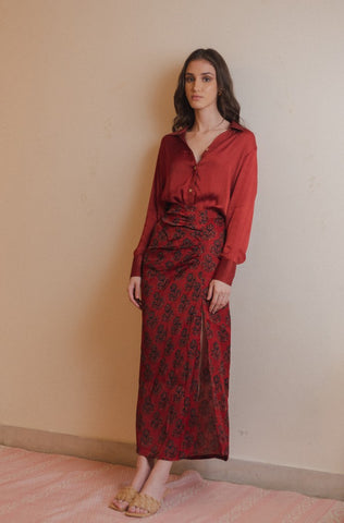 Maroon Ambi Skirt