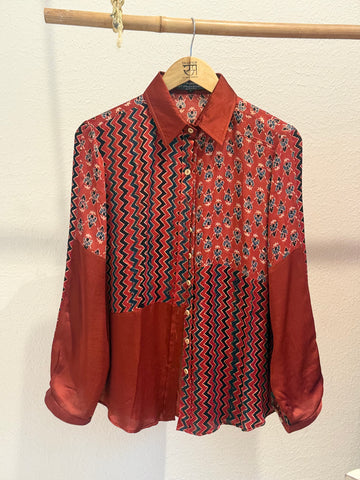 Ajrakh Patchwork Shirt