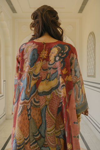 Maroon kalamkari kurta Set