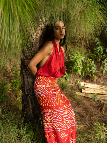 Saras Bandhani Skirt