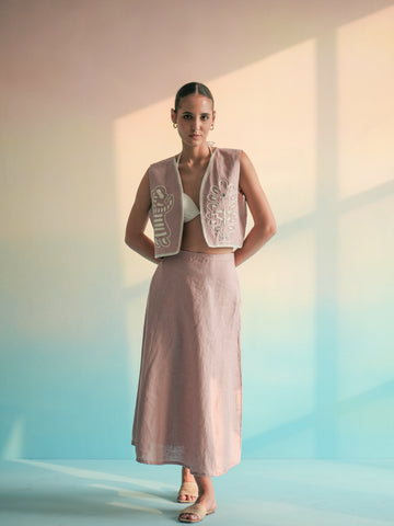 Dusty Pink Panel Skirt