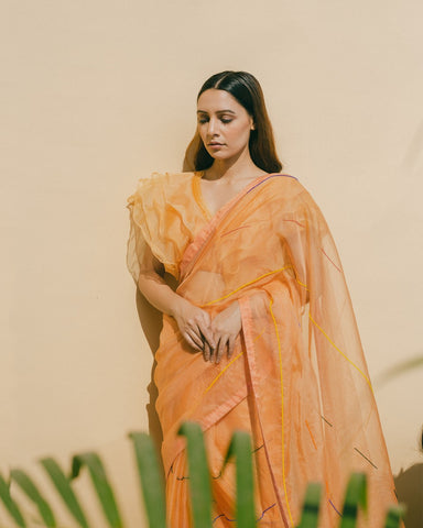 Bonda Peach Adivasi saree