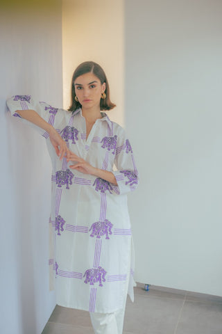 Lavender hathi kurta